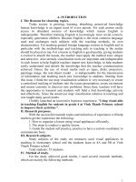 Using visual aids in teaching english for students in grade 4 at vinh thanh primary school to improve their activities 