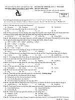 Đề thi thử đợt 2 năm 2019 hóa học trường chuyên lê quý đôn – quảng trị 