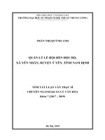 Quản lý lễ hội đền độc bộ, xã yên nhân, huyện ý yên, tỉnh nam định 