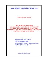 Một số biện pháp chỉ đạo dạy học 2 buổi ngày, đổi mới sinh hoạt chuyên môn nhằm nâng cao chất lượng giáo dục toàn diện ở trường tiểu học luận th 