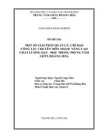 Một số giải pháp quản lý, chỉ đạo công tác chuyên môn nhằm nâng cao chất lượng dạy học trong trung tâm GDTX hoằng hóa 
