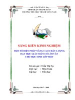 Một số biện pháp nâng cao chất lượng dạy học giải toán có lời văn cho học sinh lớp 1 