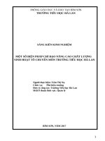 Một số biện pháp chỉ đạo nâng cao chất lượng sinh hoạt tổ chuyên môn trường tiểu học hà lan 