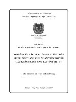 Nghiên cứu các yếu tố ảnh hưởng đến sự trung thành của nhân viên đối với các khách sạn 5 sao tại tỉnh bà rịa   vũng tàu 