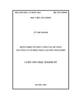 Luận văn thạc sỹ - Hoàn thiện tổ chức công tác kế toán tại Công ty cổ phầnThan Cao Sơn-Vinacomin