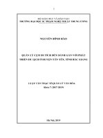 Quản lý cụm di tích đền dành gắn với phát triển du lịch ở huyện tân yên, tỉnh bắc giang 