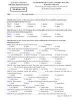 Đề thi KSCĐ tiếng anh 12 năm 2018 – 2019 trường ngô gia tự – vĩnh phúc lần 1 