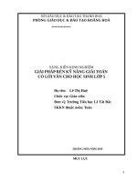 Giải pháp rèn kỹ năng giải toán có lời văn cho học sinh lớp 5 