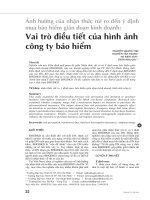 Ảnh hưởng của nhận thức rủi ro đến ý định mua bảo hiểm gián đoạn kinh doanh vai trò điều tiết của công ty bảo hiểm 