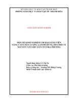 Một số kinh nghiệm chỉ đạo giáo viên nâng cao chất lượng làm đồ dùng, đồ chơi đồ chơi từ nguyên vật liệu sẵn có ở địa phương 