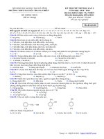 Đề thi thử hóa học THPT QG 2019 trường nguyễn trung thiên – hà tĩnh lần 2 