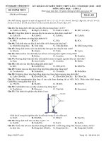 Đề khảo sát kiến thức hóa học THPT lần 1 năm 2019 sở GDĐT vĩnh phúc 