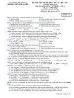 Đề thi thử THPTQG môn sinh học lần 1 năm 2018 – 2019 trường ngô sĩ liên – bắc giang 