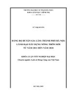 Đảng bộ huyện Gia Lâm (thành phố Hà Nội) lãnh đạo xây dựng nông thôn mới từ năm 2011 đến năm 2018