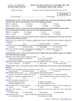 Đề khảo sát tiếng anh 12 lần 4 năm 2018 – 2019 trường THPT yên lạc – vĩnh phúc 