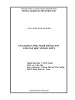 Ứng dụng công nghệ thông tin vào dạy học số học lớp 1 
