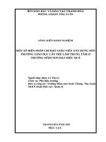 Một số biện pháp chỉ đạo giáo viên xây dựng môi trường giáo dục lấy trẻ làm trung tâm ở trường mầm non đạt hiệu quả cao 