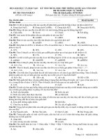 Đề minh họa sinh học kỳ thi THPT quốc gia 2019 – bộ giáo dục và đào tạo 