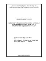 Biện pháp nâng cao chất lượng giảng dạy môn thể dục cho học sinh lớp 1a trường tiểu học lương ngoại 