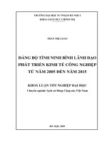 Đảng bộ tỉnh Ninh Bình lãnh đạo phát triển kinh tế công nghiệp từ năm 2005 đến năm 2015
