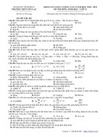 Đề khảo sát sinh học 12 lần 4 năm 2018 – 2019 trường THPT yên lạc – vĩnh phúc 