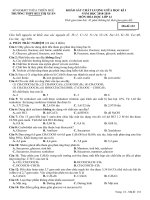 Đề KSCL giữa học kỳ 1 hóa học 12 năm 2018 – 2019 trường bùi thị xuân – TT  huế 