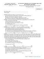 Đề thi thử THPTQG 2019 môn sinh học lần 3 trường yên lạc 2 – vĩnh phúc 