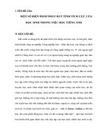 MỘT số BIỆN PHÁP PHÁT HUY TÍNH TÍCH cực của học SINH TRONG VIỆC học TIẾNG ANH 