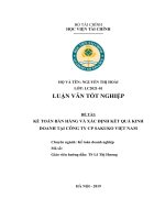 Luận văn tốt nghiệp - Kế toán bán hàng và xác định kết quả kinh doanh tại công ty CP SAKUKO Việt Nam