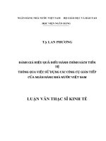 Luận văn thạc sĩ điểm cao của Học viện Ngân hàng - Đánh giá hiệu quả điều hành chính sách tiền tệ thông qua việc sử dụng các công cụ gián tiếp của Ngân hàng Nhà nước Việt Nam
