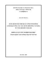Đảng bộ huyện Nho Quan (tỉnh Ninh Bình) lãnh đạo công tác xây dựng đời sống văn hóa từ năm 2005 đến năm 2015