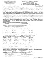 Đề KSCL giữa học kỳ 1 tiếng anh 12 thí điểm năm 2018 – 2019 trường bùi thị xuân – TT  huế 