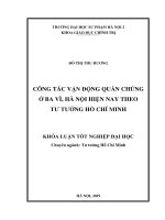 Công tác vận động quần chúng ở Ba Vì, Hà Nội hiện nay theo tưởng Hồ Chí Minh