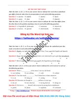 Cô mai phương   đề chuẩn 09   file word có lời giải chi tiết image marked image marked 