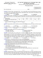 Đề thi thử THPTQG lần 1 năm 2018 – 2019 môn sinh học trường yên lạc 2 – vĩnh phúc 