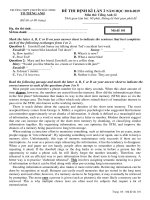 Đề thi định kỳ tiếng anh 12 lần 2 năm 2018 – 2019 trường THPT chuyên bắc ninh 