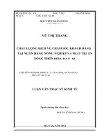 luận văn thạc sĩ Học viện ngân hàng  Chất lượng dịch vụ chăm sóc khách hàng tại Ngân hàng nông nghiệp và phát triển nông thôn Đông Hà Nội