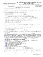 Đề thi thử THPTQG môn hóa học lần 1 năm 2018 – 2019 trường ngô sĩ liên – bắc giang 