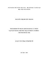 Luận văn thạc sỹ - Thẩm định tín dụng khách hàng cá nhân tại ngân hàng thương mại cổ phần An Bình – Chi nhánh Hà Nội