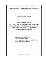 Một số biện pháp xây dựng, bồi dưỡng đội ngũ giáo viên nhằm nâng cao chất lượng giáo dục ở trường tiểu học luận thành, huyện thường xuân 