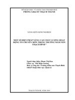 MỘT số BIỆN PHÁP NÂNG CAO CHẤT LƯỢNG HOẠT ĐỘNG tổ CHUYÊN môn TRONG TRƯỜNG mầm NON THẠCH BÌNH 