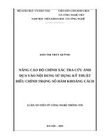 Nâng cao độ chính xác tra cứu ảnh dựa vào nội dung sử dụng kỹ thuật điều chỉnh trọng số hàm khoàng cách 