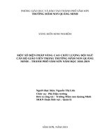 Một số biện pháp nâng cao chất lượng đội ngũ CBGV trong trường mầm non quảng minh, thành phố sầm sơn, năm học 2018 2019 