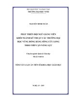  Phát triển đội ngũ giảng viên khối ngành kỹ thuật các Trường Đại học Vùng Đồng bằng sông Cửu Long theo tiếp cận năng lực tt