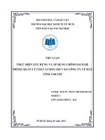 Tiểu luận áp DỤNG CHÍNH SÁCH HỆ THỐNG QUẢN LÝ CHẤT LƯỢNG ISO VÀO CÔNG TY CP máy TÍNH VISCOM