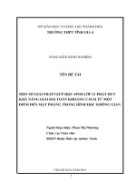 Một số giải pháp giúp học sinh lớp 11 phát huy khả năng giải bài toán khoảng cách từ một điểm đến mặt phẳng trong hình học không gian 