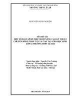 Một số bài tập bổ trợ nhằm nâng cao kỷ thuật chuyền bóng thấp tay và cao tay cho học sinh lớp 12 trường THPT lê lợi 