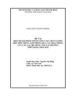 Một số giải pháp nhằm nâng cao chất lượng học môn tiếng anh thông qua các hoạt động của câu lạc bộ tiếng anh tại trường THPT đặng thai mai 