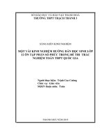 MỘT vài KINH NGHIỆM HƯỚNG dẫn học SINH lớp 12 ôn tập PHẦN số PHỨC TRONG đề THI TRẮC NGHIỆM TOÁN THPT QUỐC GIA 