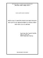 PHÂN LOẠI và PHƯƠNG PHÁP GIẢI một số DẠNG bài tập về xác ĐỊNH số PHÉP LAI tối đa THỎA mãn yêu cầu của đề bài 